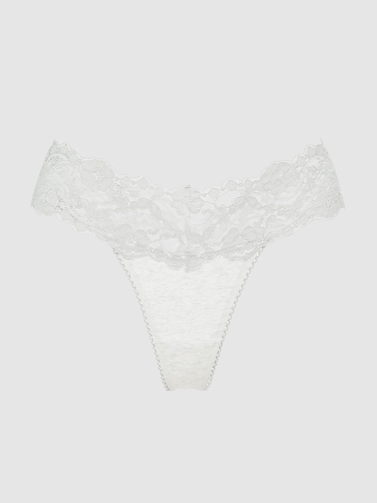 Bridget Stretch Cotton & Lace Thong - Fredricks of Hollywood