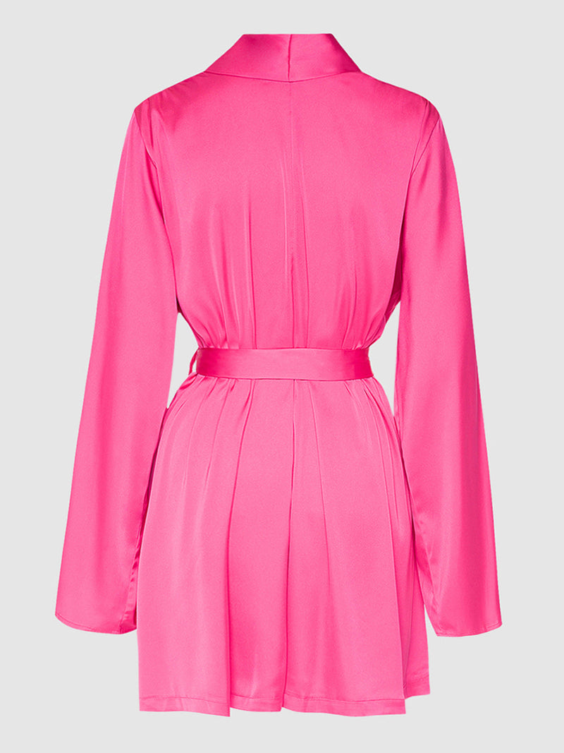 Petra Satin Short Robe - Fredericks of Hollywood