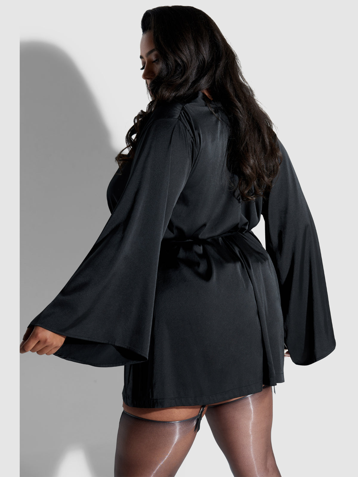 Petra Satin Short Robe - Fredericks of Hollywood