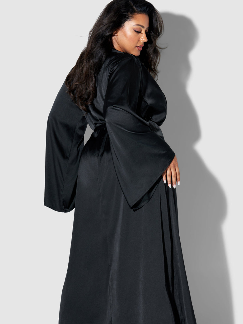 Petra Satin Long Robe Frederick's of Hollywood