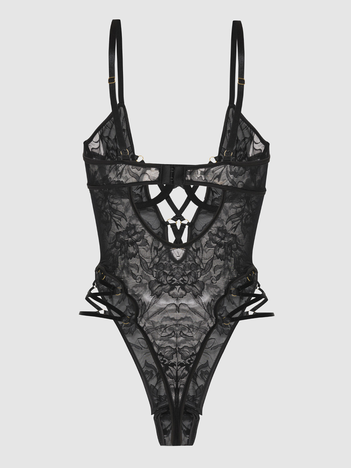 Dahlia Strappy Lace Teddy - Fredericks of Hollywood