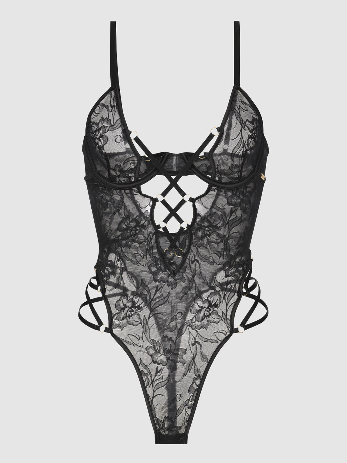 Dahlia Strappy Lace Teddy - Fredericks of Hollywood – Frederick's