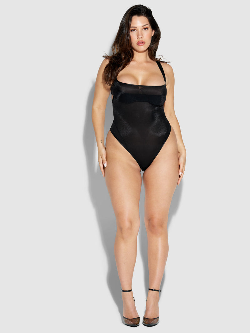 Pia Layered Bra With Mesh Bodysuit - Fredericks of Hollywood