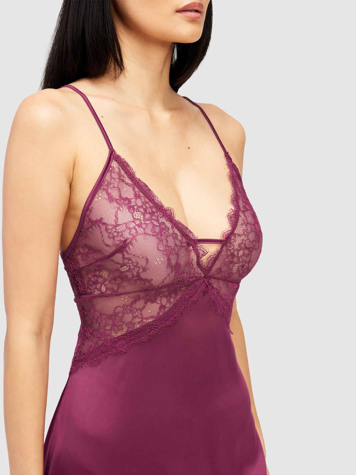 Aniya Satin And Eyelash Lace Babydoll - Fredericks of Hollywood