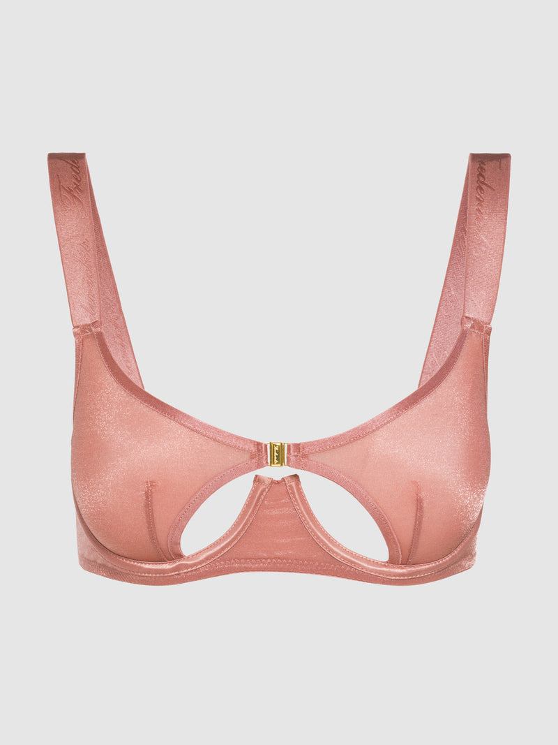 Pia Unlined Cutout Mesh Bra - Fredericks of Hollywood