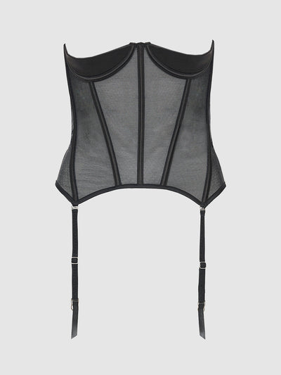 Petra Satin Open Cup Satin Corset - Fredericks of Hollywood