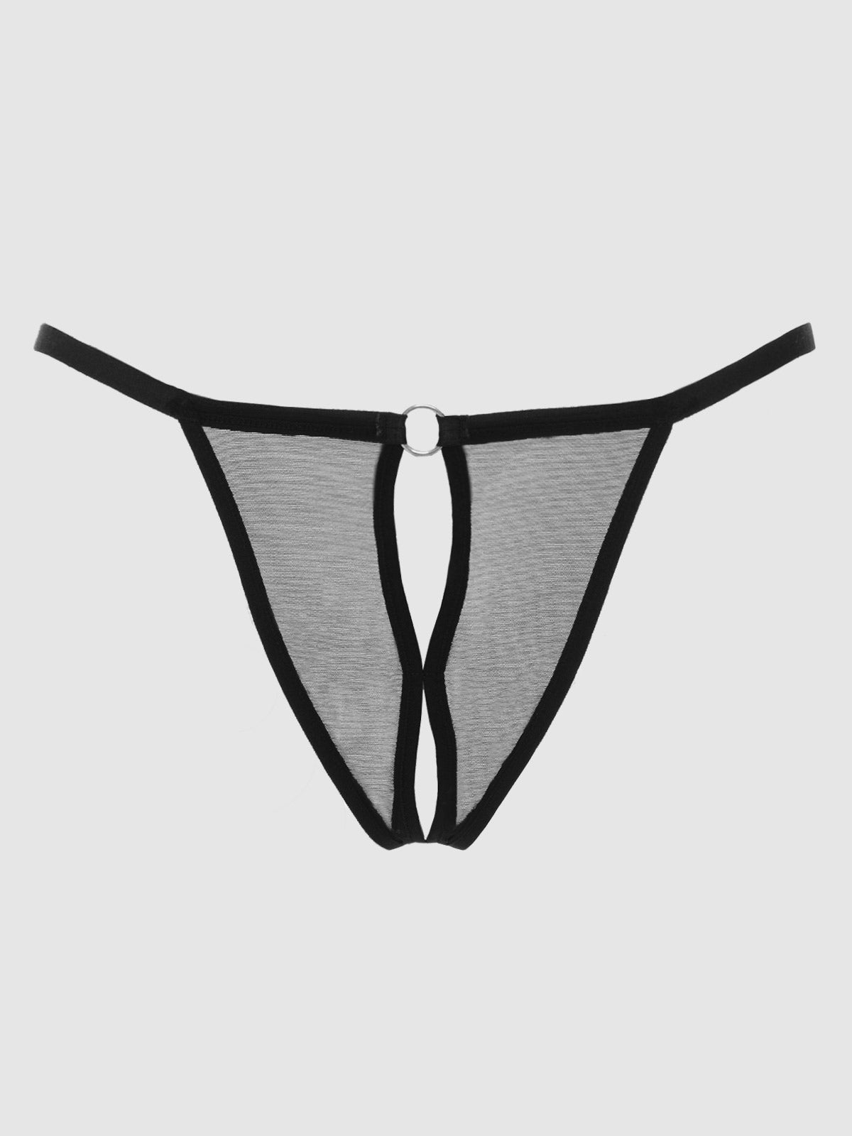 Raven Crotchless Mesh Thong - Fredericks of Hollywood