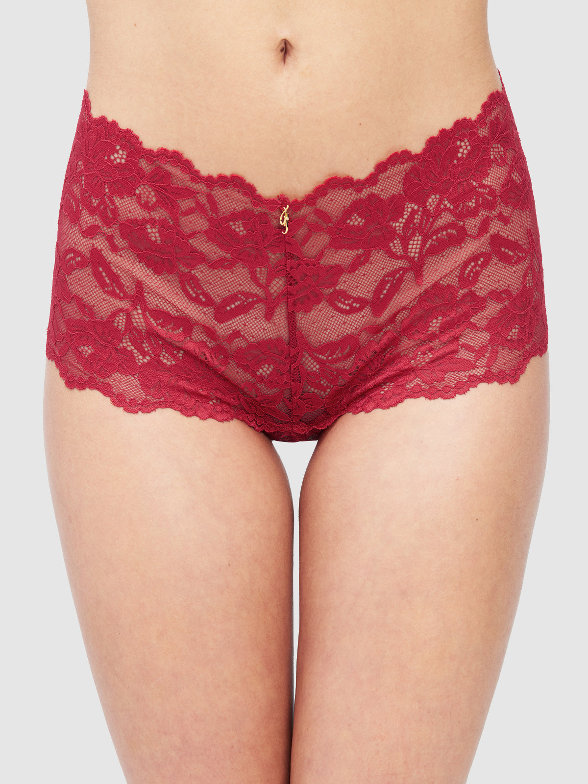 Mabel Crotchless Lace Up Back Cheeky - Fredericks of Hollywood