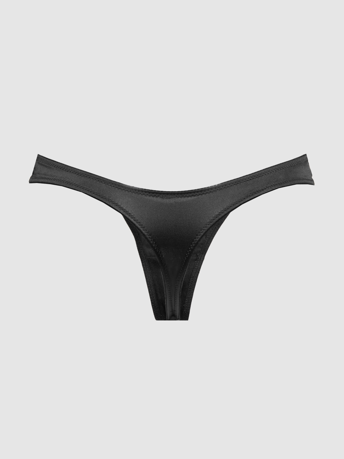 Lexi Liquid Satin Scoop Thong - Fredericks of Hollywood