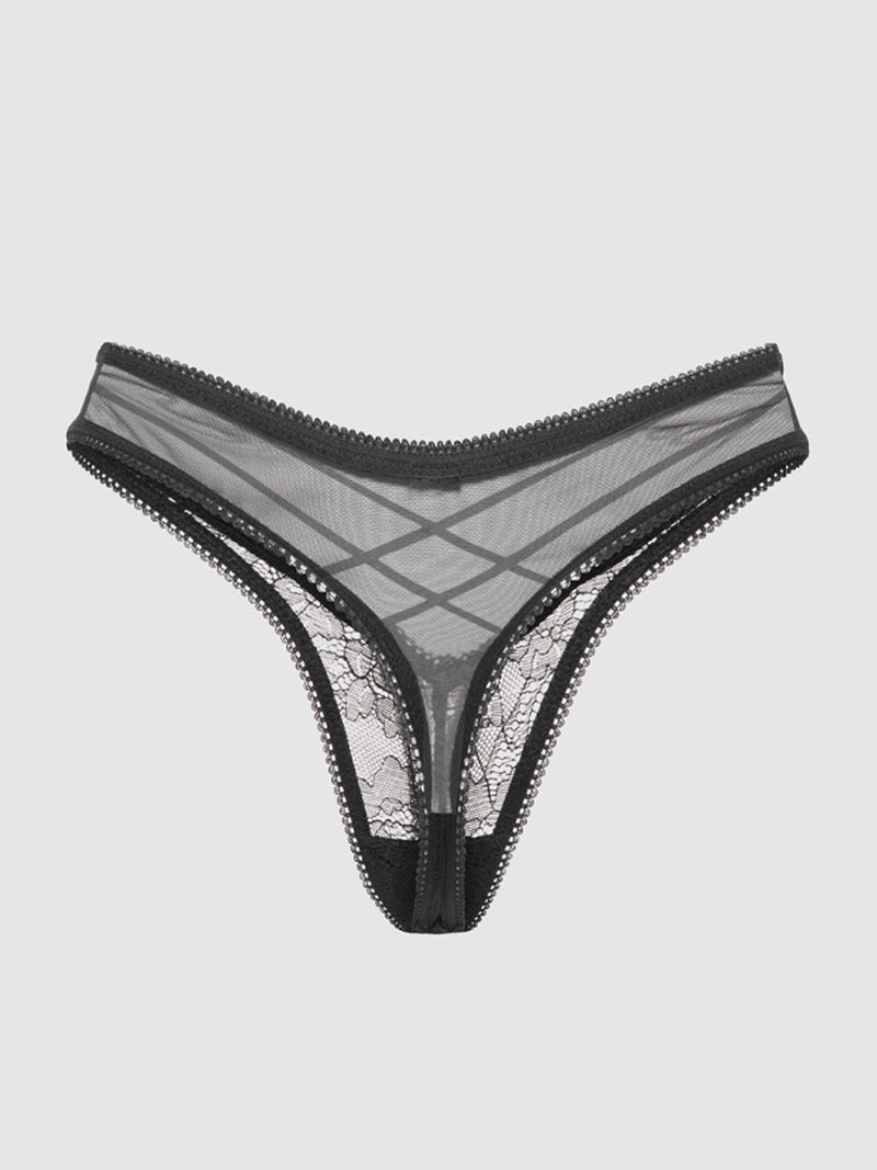 Natasha Lace & Mesh Thong - Fredericks of Hollywood