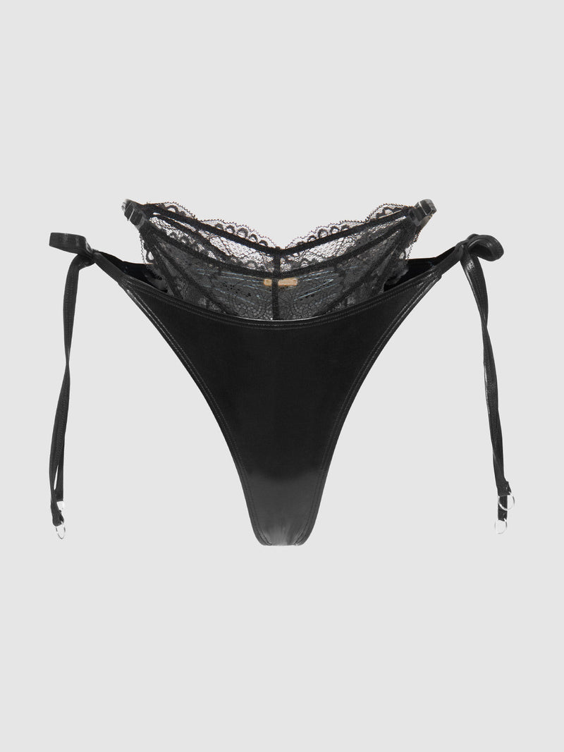Onyx Double Layer & Lace Swim Cheeky - Fredricks of Hollywood