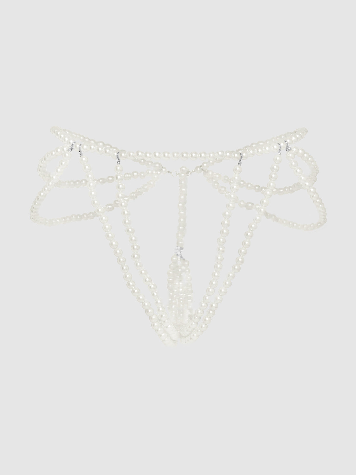White Pearl Draped Panty - Fredericks of Hollywood