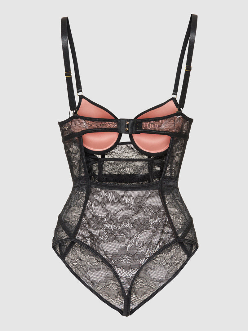 Natasha Lace & Mesh Thong Teddy - Fredericks of Hollywood