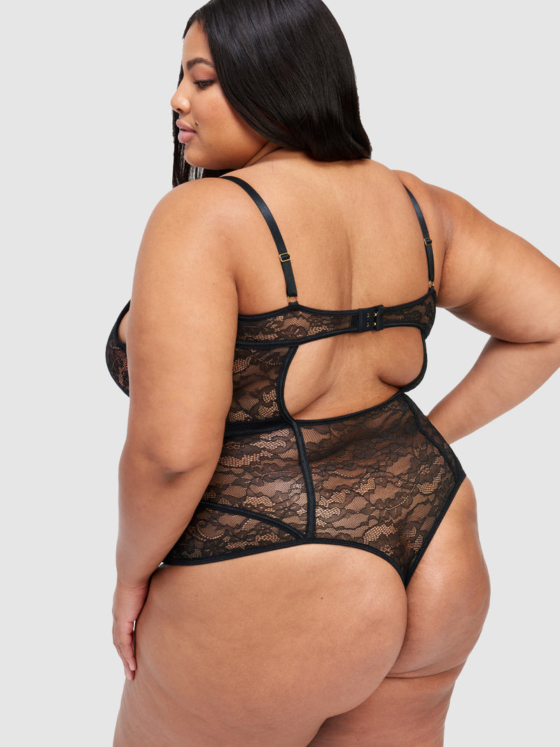 Natasha Lace & Mesh Thong Teddy - Fredericks of Hollywood